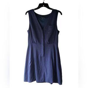 ModCloth Linen Blend Navy Blue Women's Dress Size 6